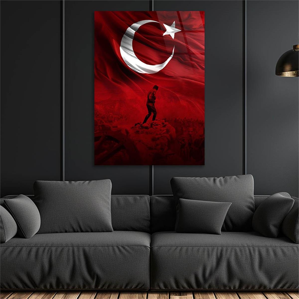Dikey VatanTemalı Cam Tablo 152