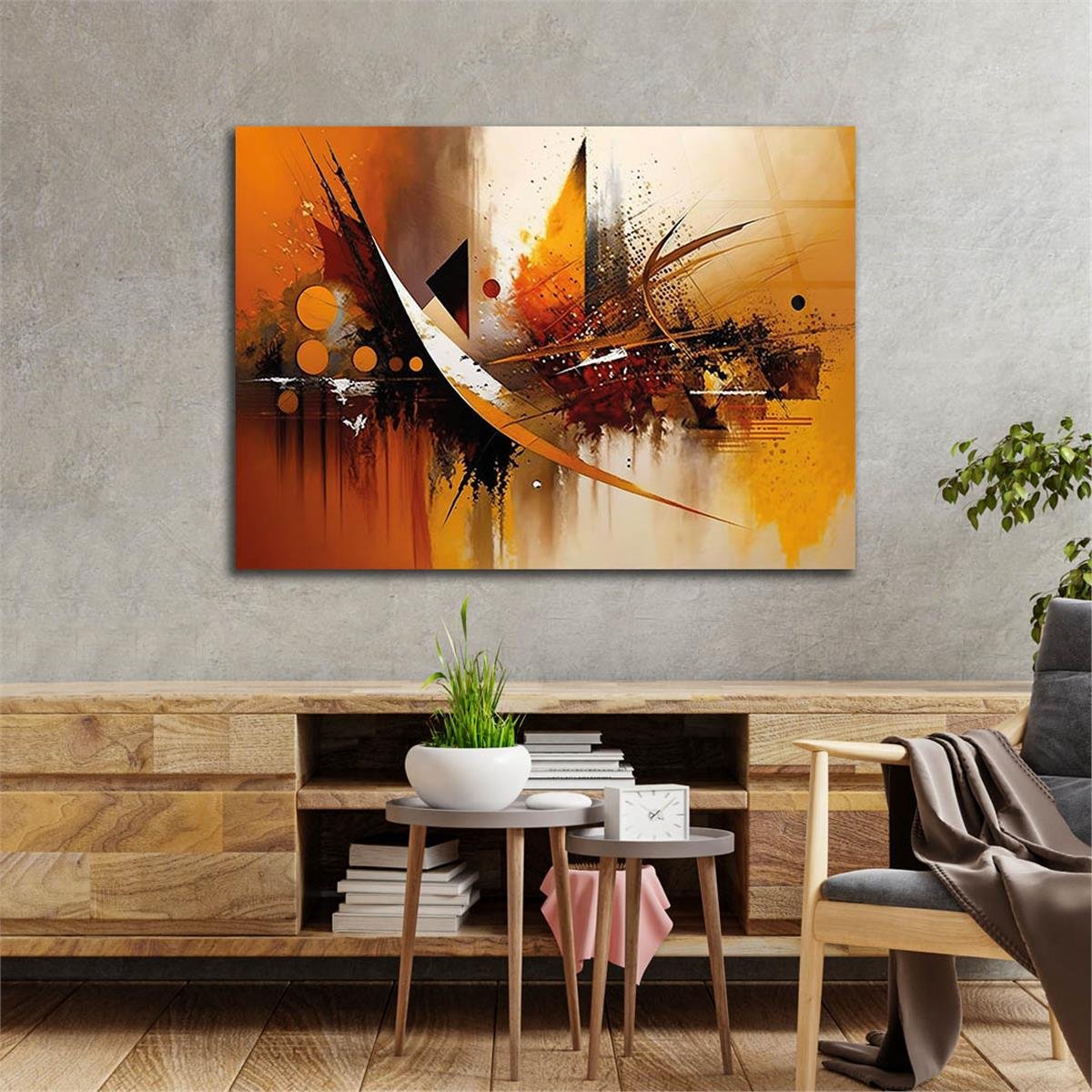 Horizontal Art-Themed Tempered Glass Wall Art 341