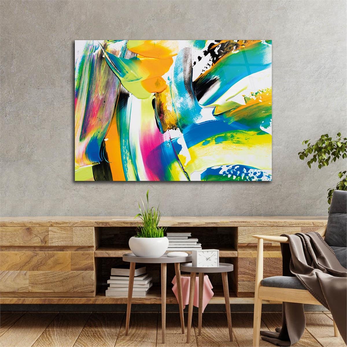 Horizontal Art-Themed Tempered Glass Wall Art 351