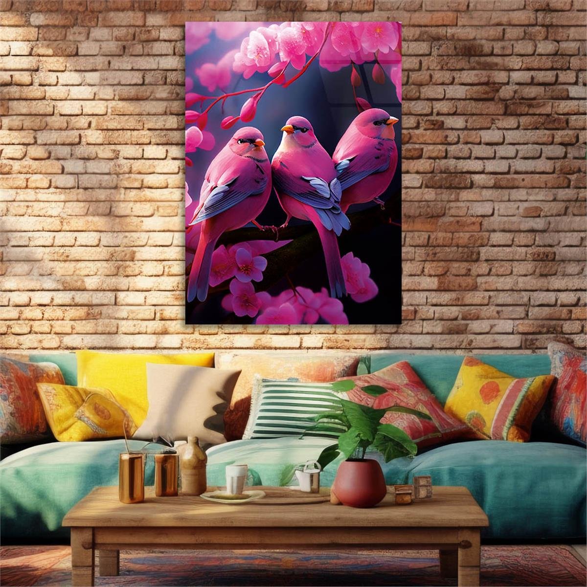 Vertical Tempered Glasss Wall Arts Natured-Themed170