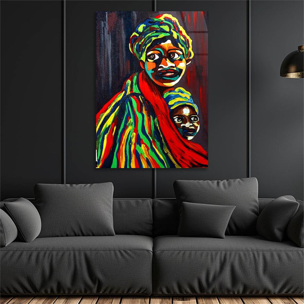 Dikey Sanat Temalı Cam Tablo 394
