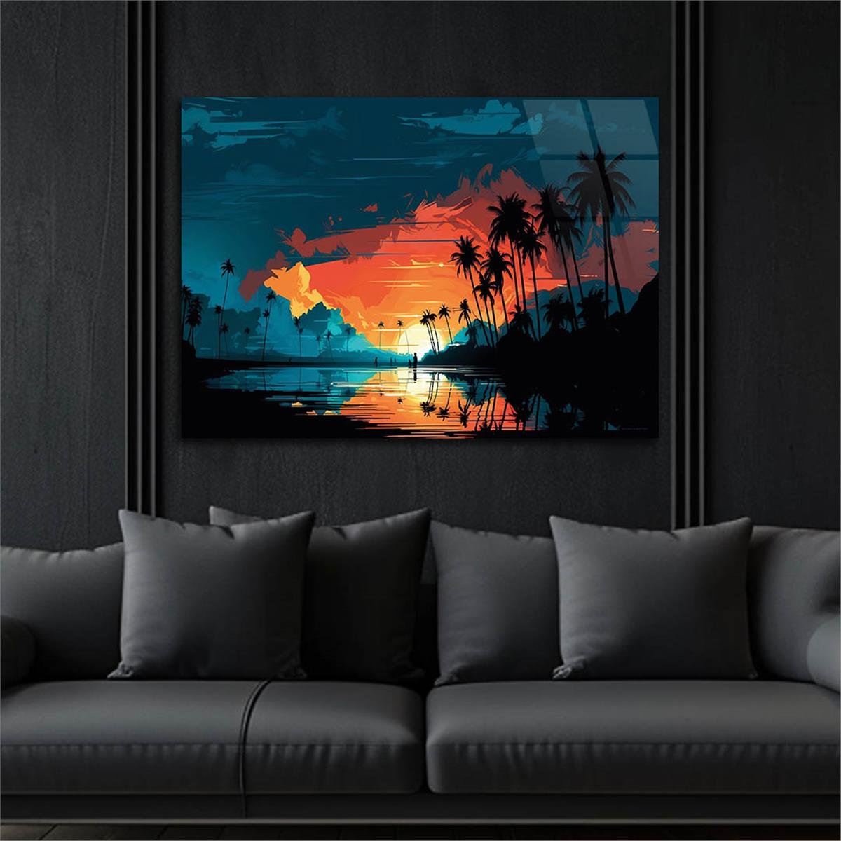 Horizontal Art-Themed Tempered Glass Wall Art 348