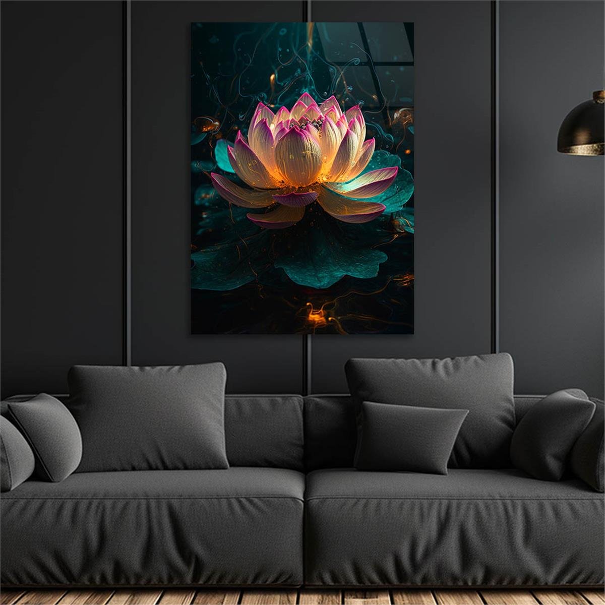 Dikey Sanat Temalı Cam Tablo 503