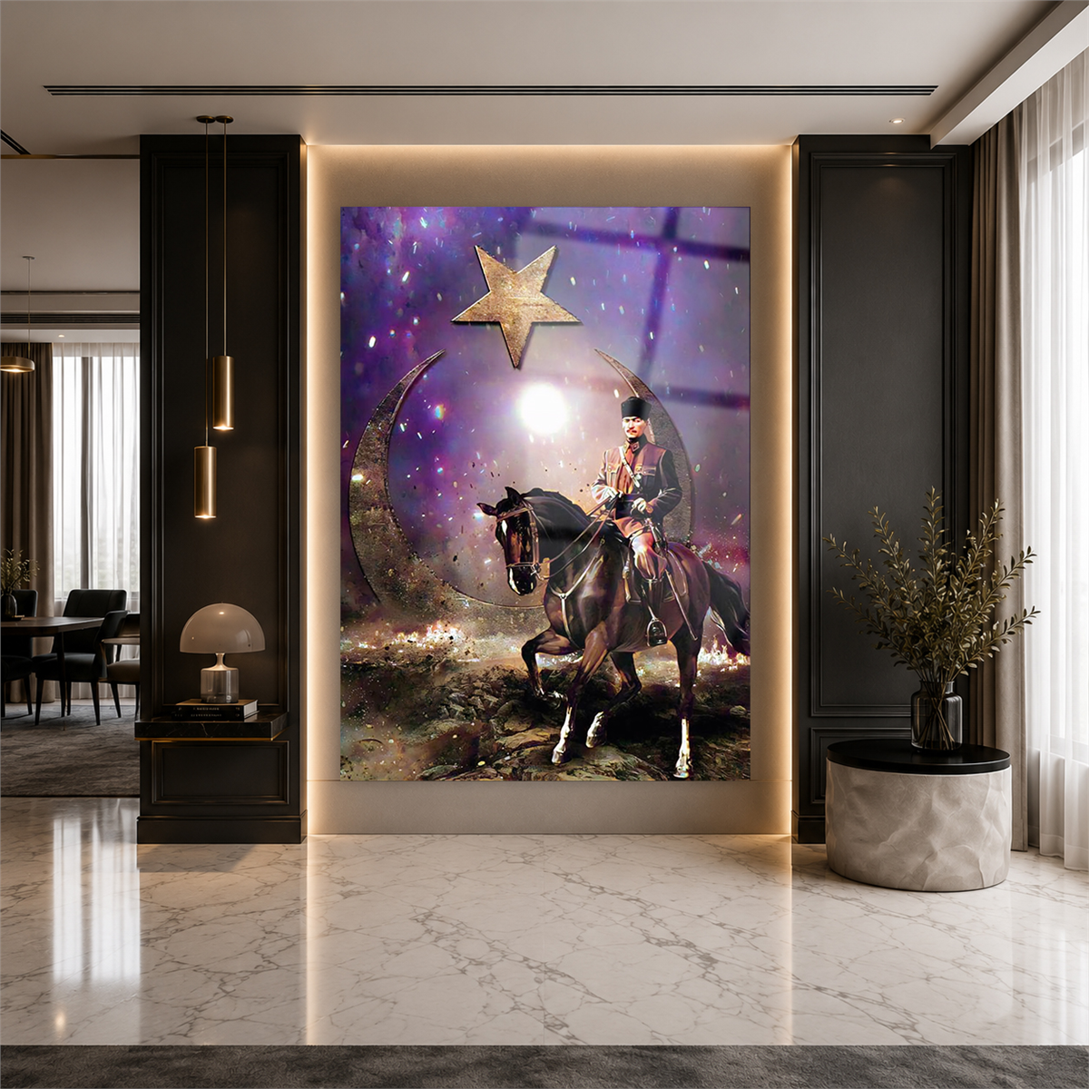 Dikey VatanTemalı Cam Tablo 207