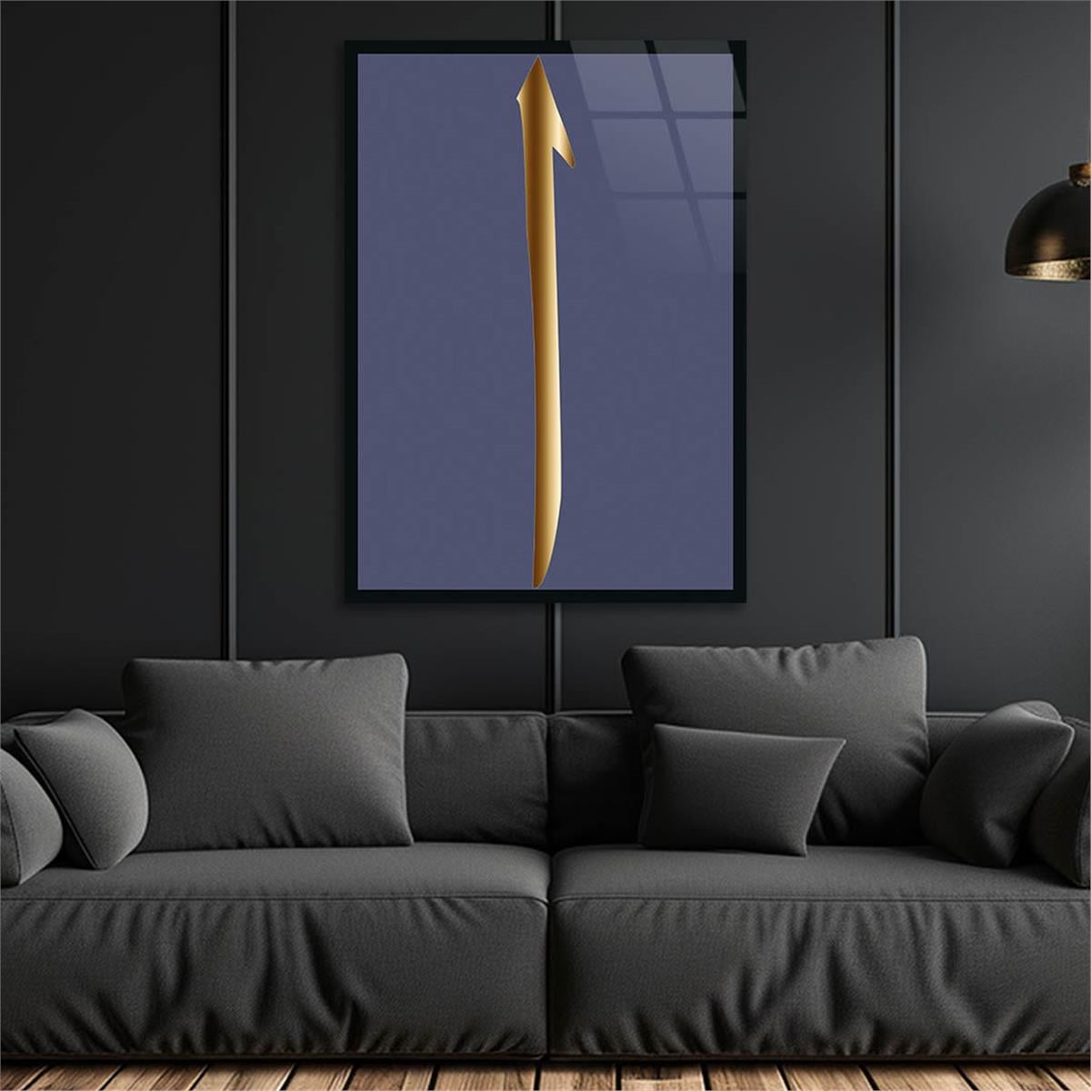 Alif Glass Islamic Wall Art , Elif  Letter Tempered Glass Wall Art