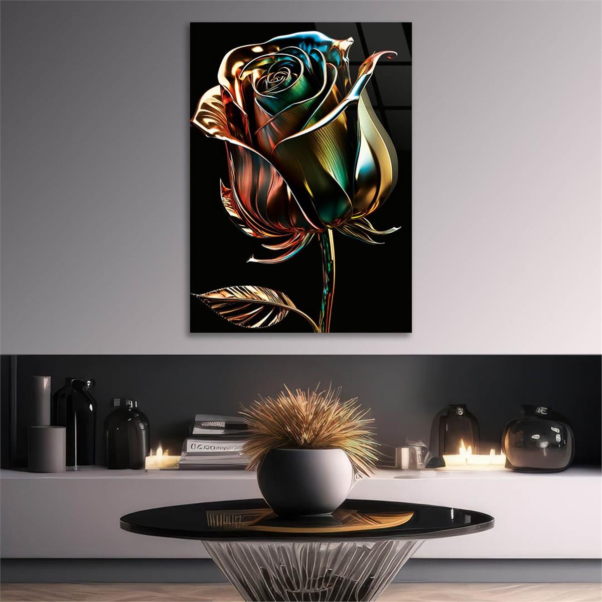 Vertical Tempered Glasss Wall Arts Natured-Themed128