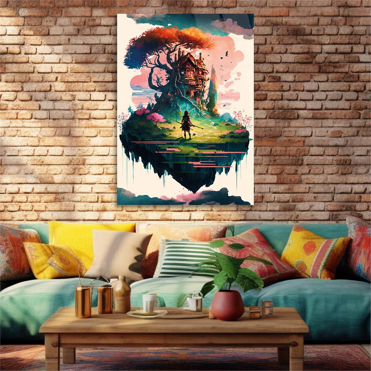 Vertical Tempered Glasss Wall Arts Art-Themed 323