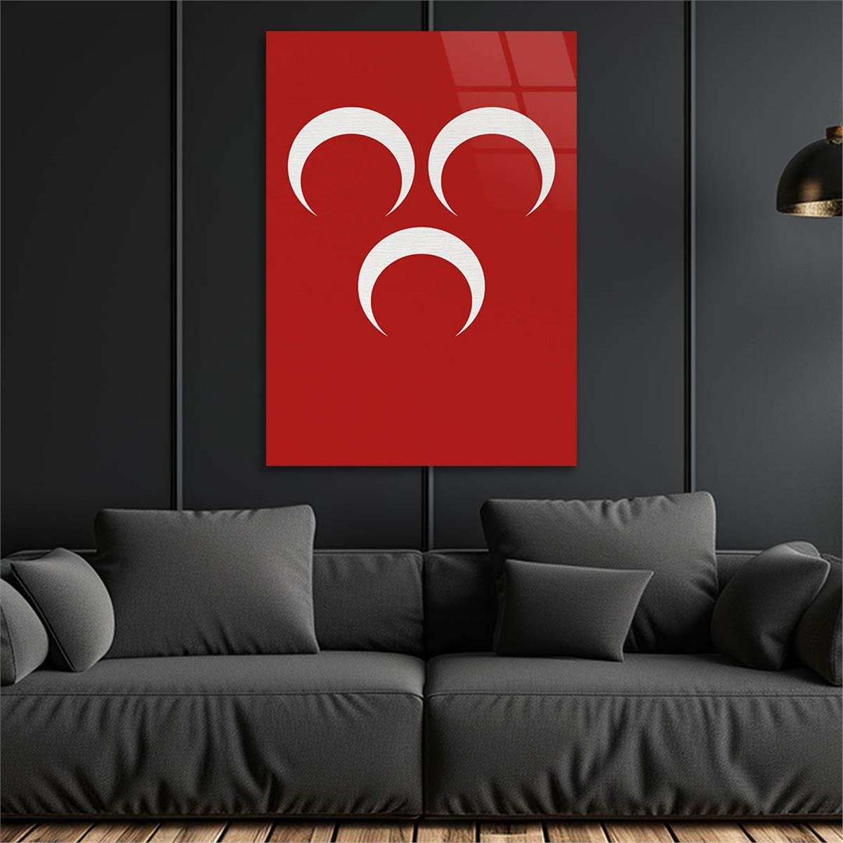 Three Crescent Glass Wall Art