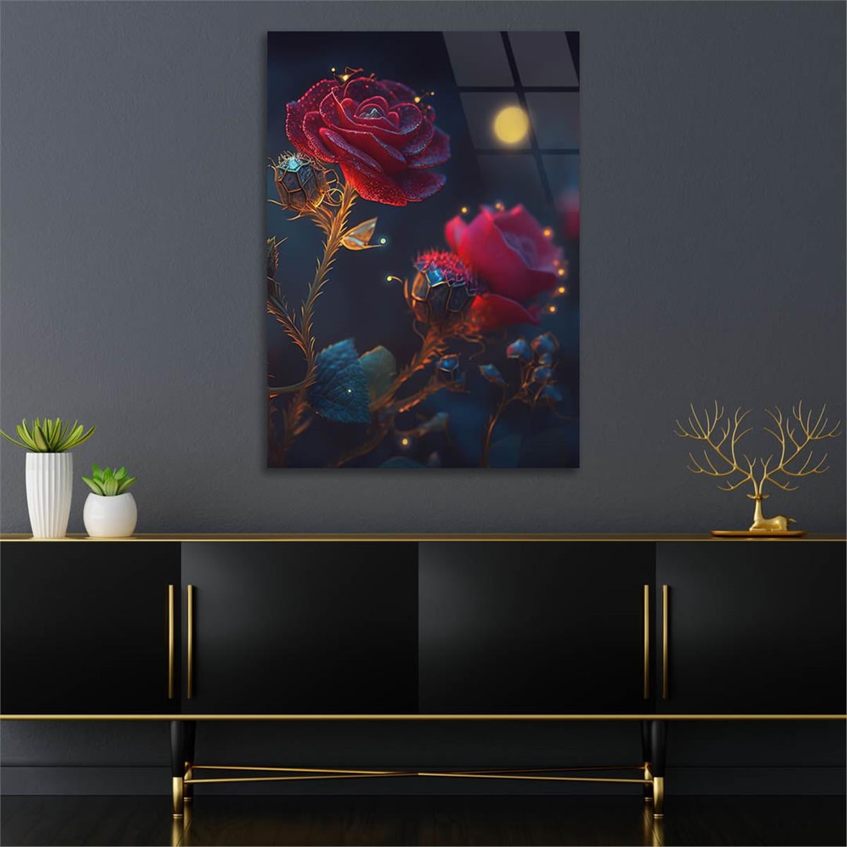 Vertical Tempered Glasss Wall Arts Natured-Themed127