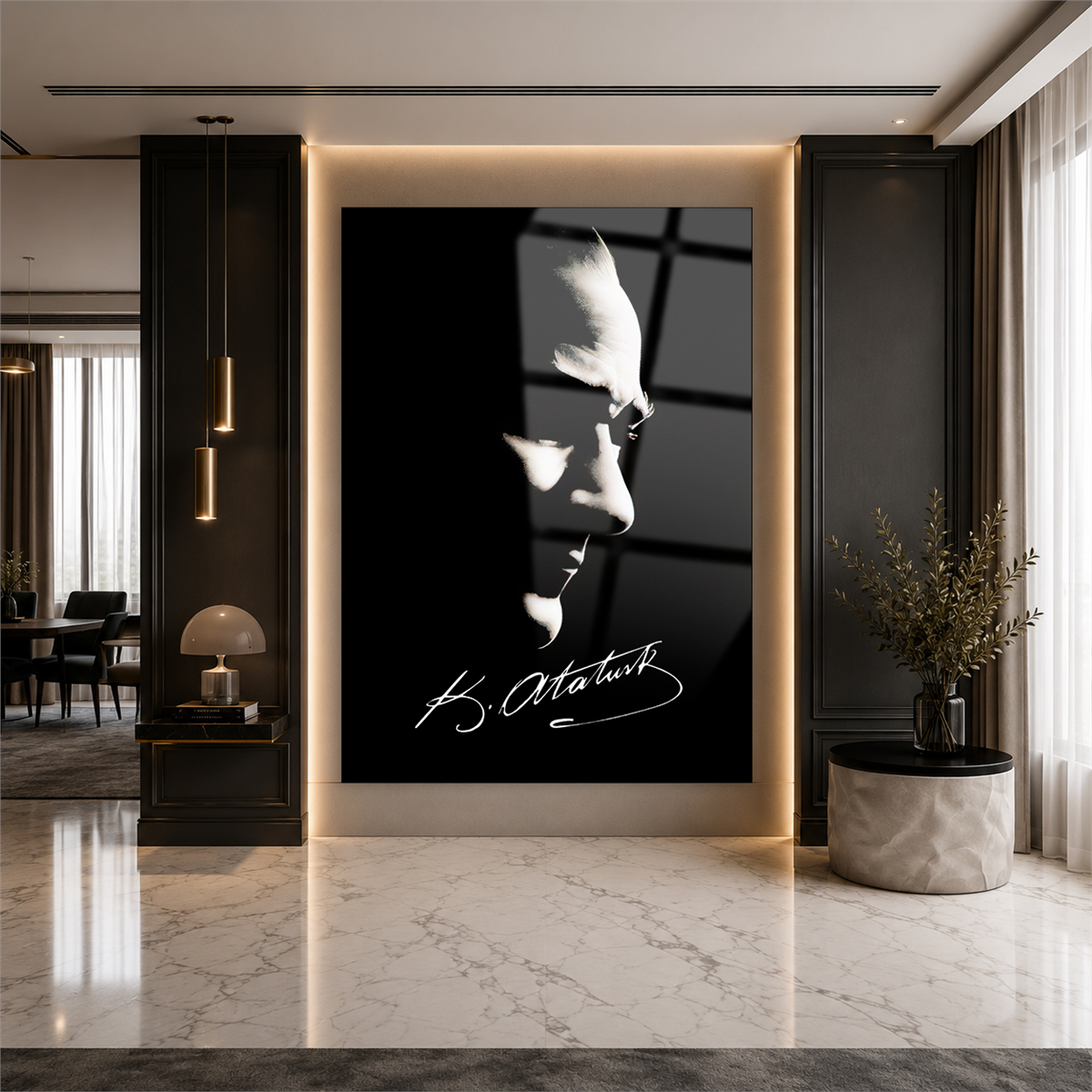 MUSTAFA KEMAL ATATÜRK GÖRSELLİ CAM TABLO