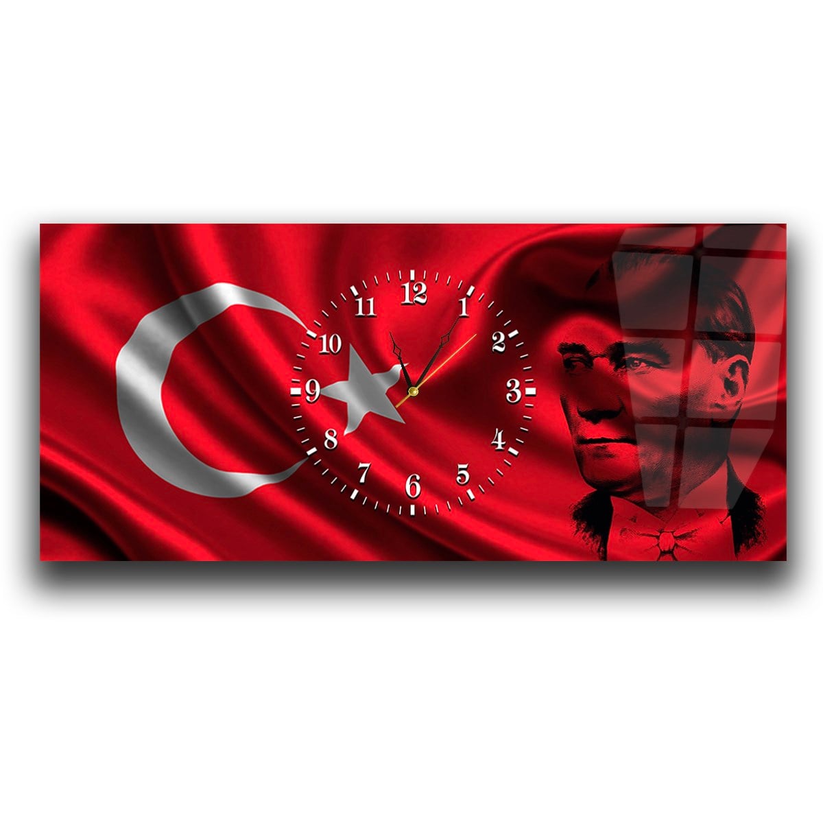 Middle-Clock, Homeland-Themed Horizontal Glass Wall Painting 062