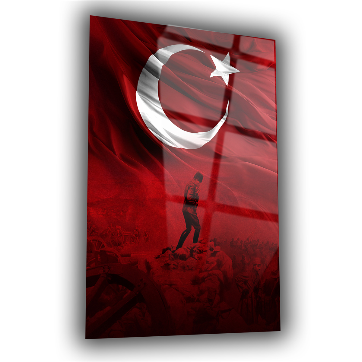 Dikey VatanTemalı Cam Tablo 152