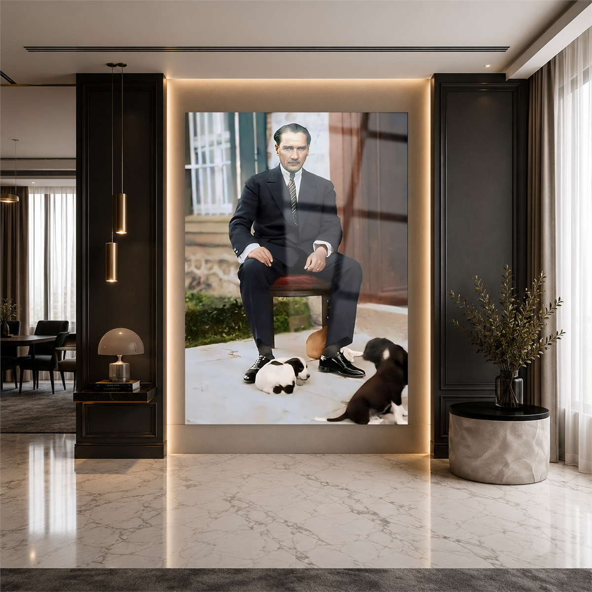 Dikey VatanTemalı Cam Tablo 135