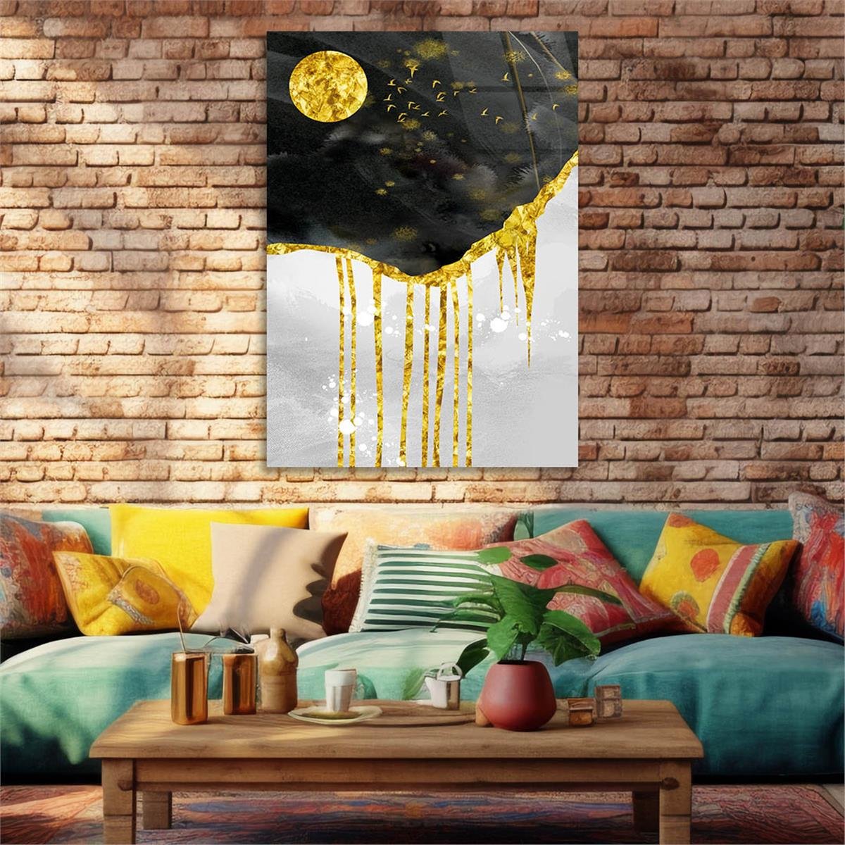 Vertical Tempered Glasss Wall Arts Art-Themed 297