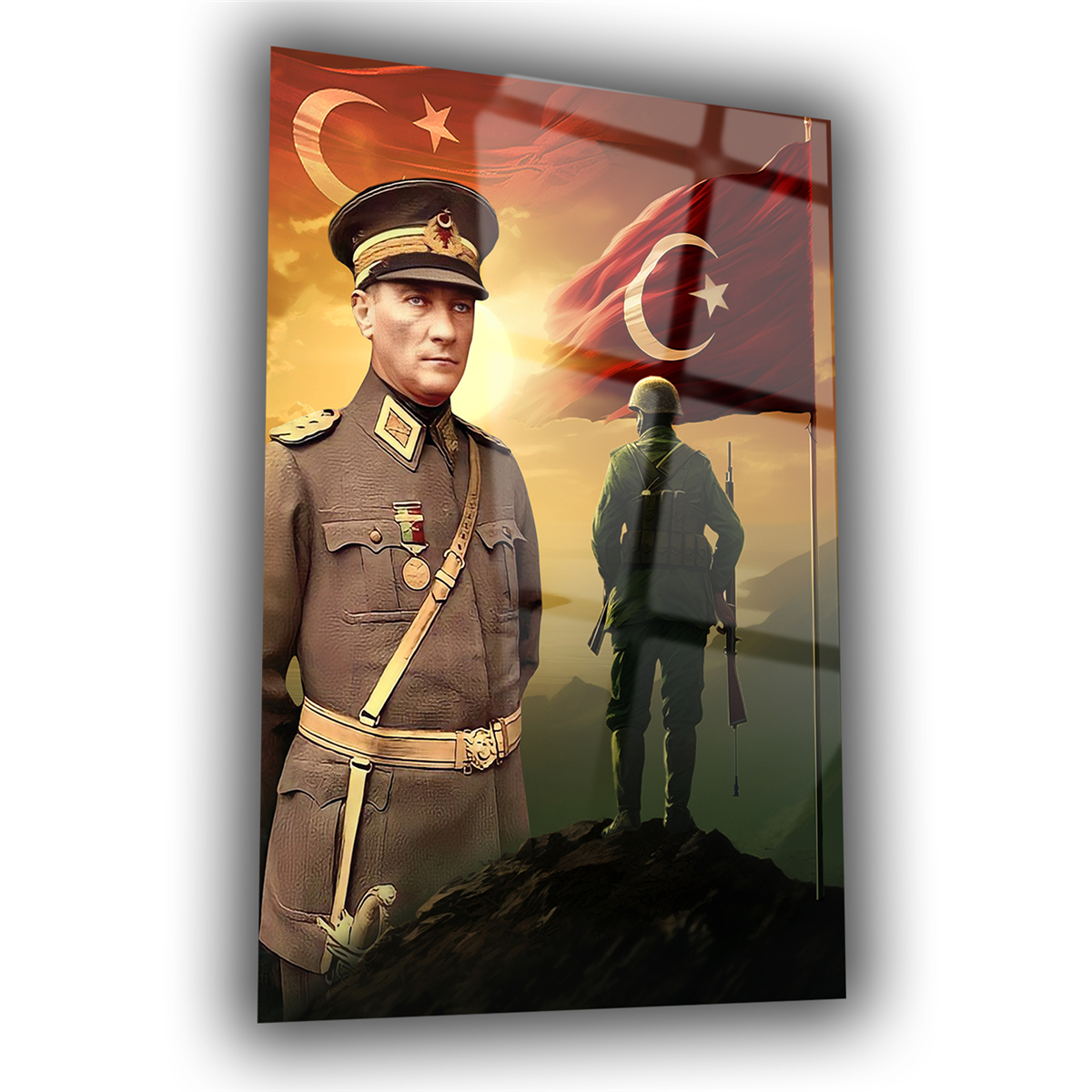 Dikey VatanTemalı Cam Tablo 157