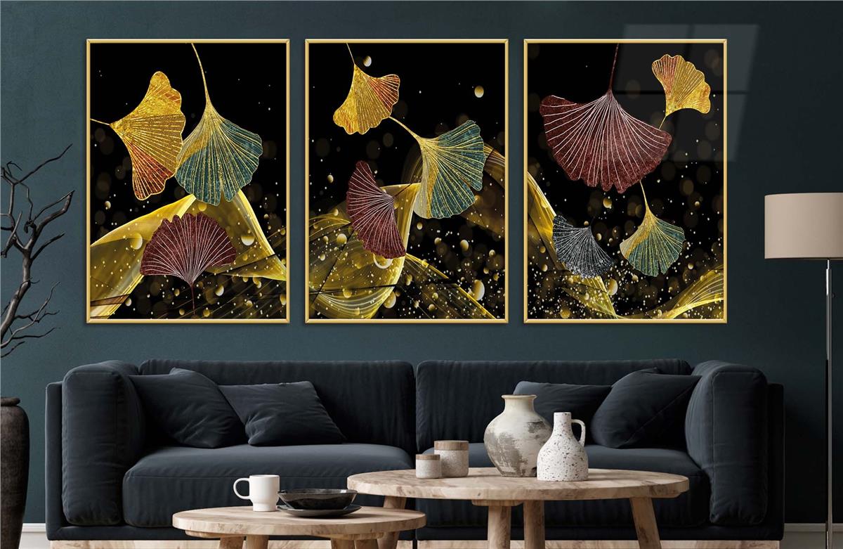 Alüminyum Çerçeveli Sanat Temalı 3'lü Set MDF Tablo 0049