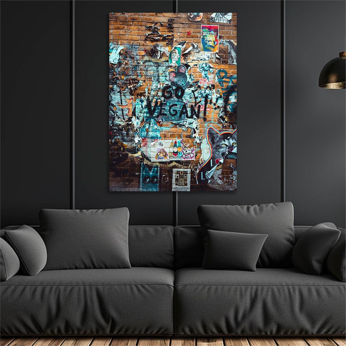 Dikey Sanat Temalı Cam Tablo 550