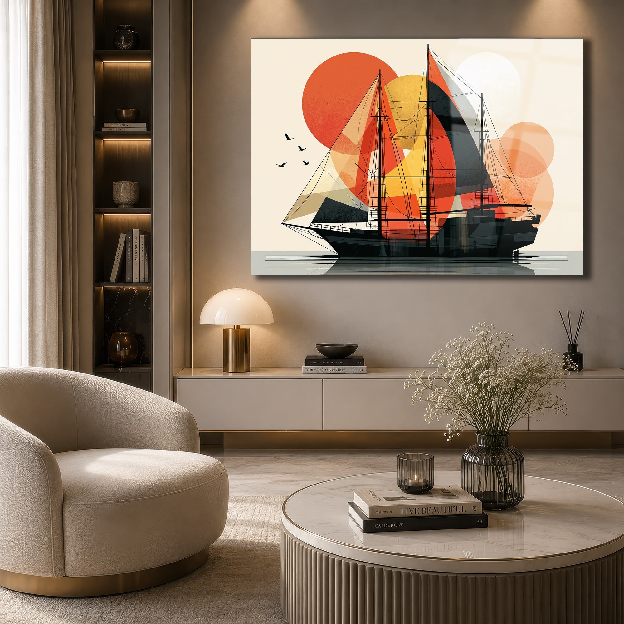 Horizontal Art-Themed Tempered Glass Wall Art 576