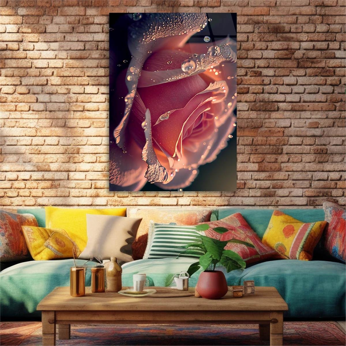 Vertical Tempered Glasss Wall Arts Natured-Themed206