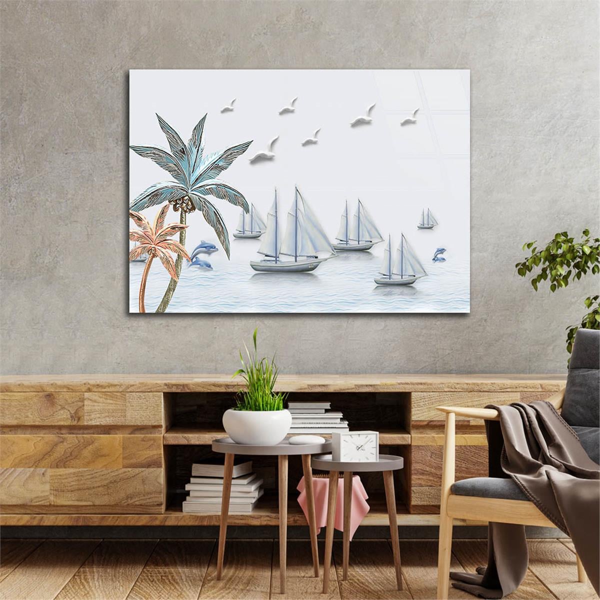 Horizontal Art-Themed Tempered Glass Wall Art 261