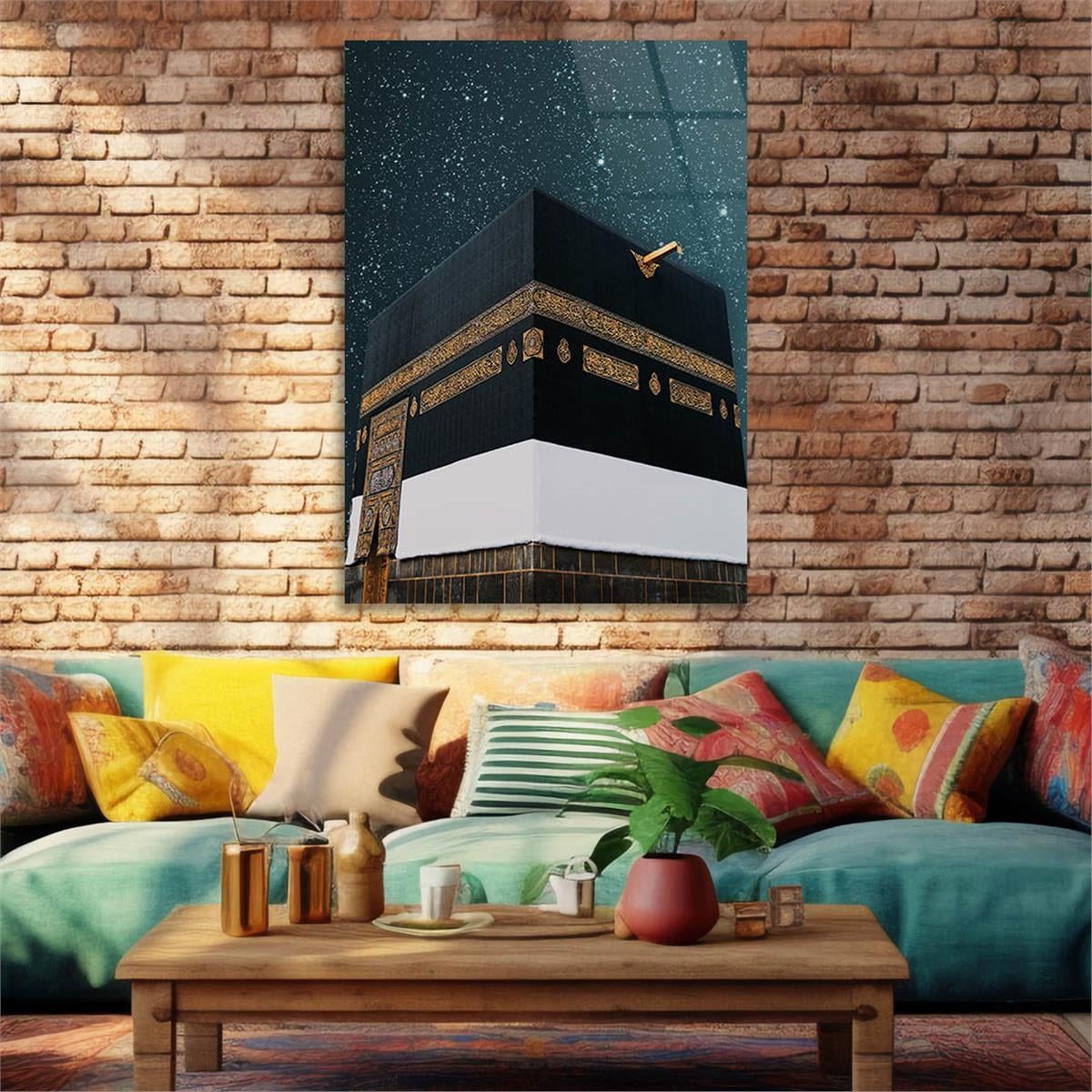 Ka’bah  on Glass Print Caaba Glass Wall Art Kaaba Tempered Glass Wall Art