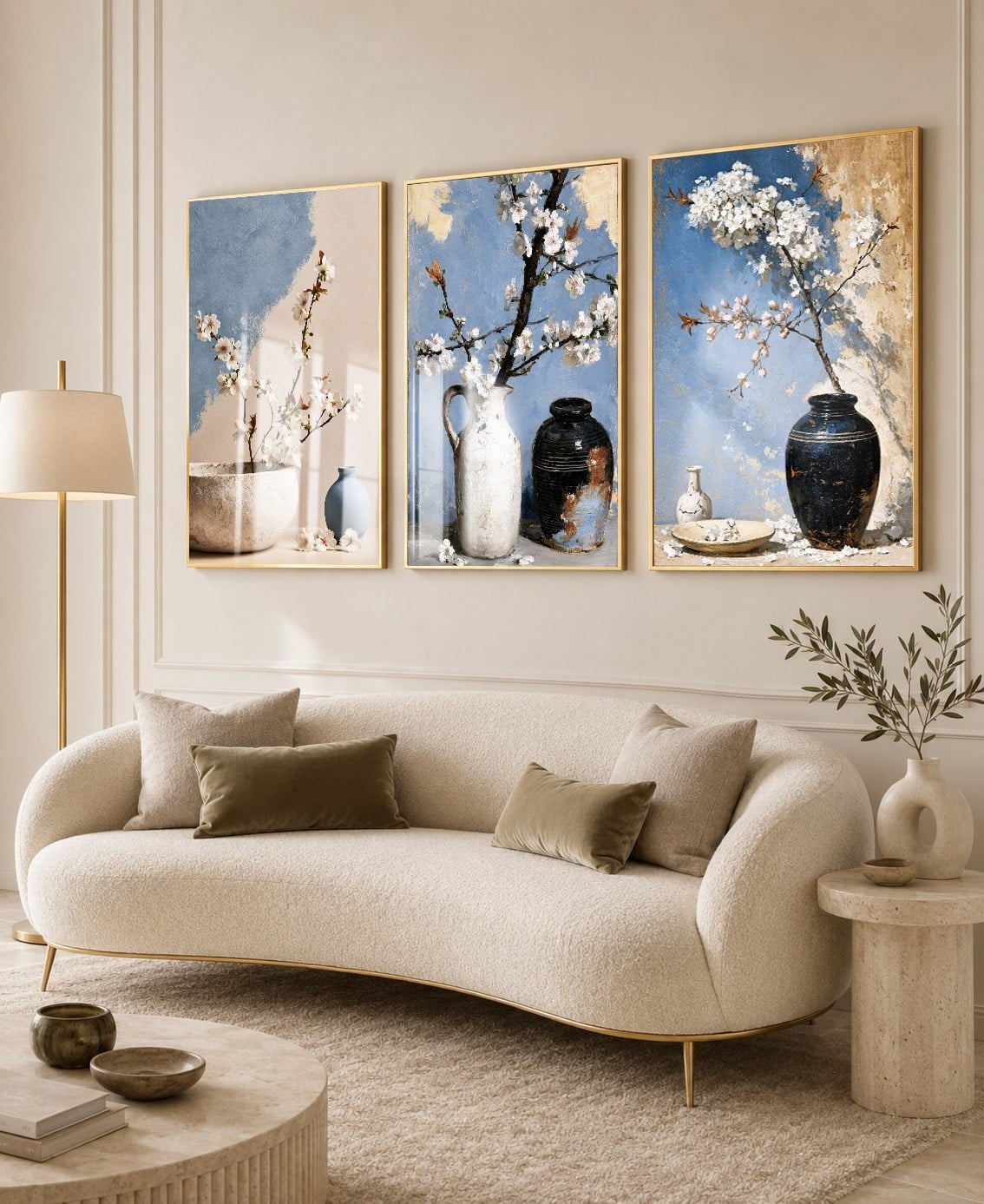 Alüminyum Çerçeveli Sanat Temalı 3'lü Set CAM Tablo 0012