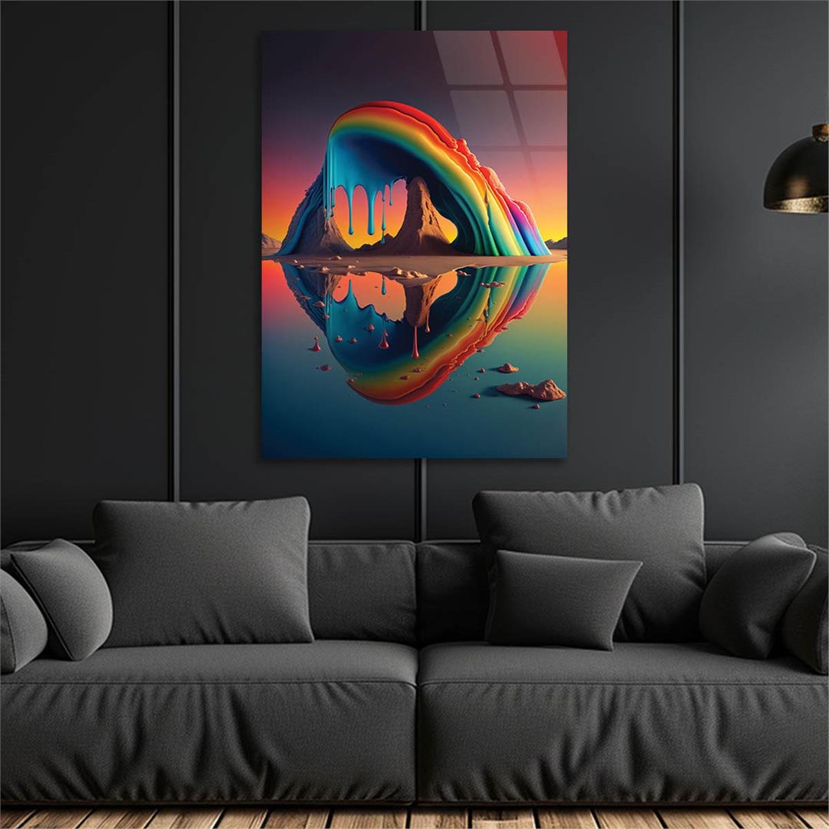 Vertical Tempered Glasss Wall Arts Art-Themed 298