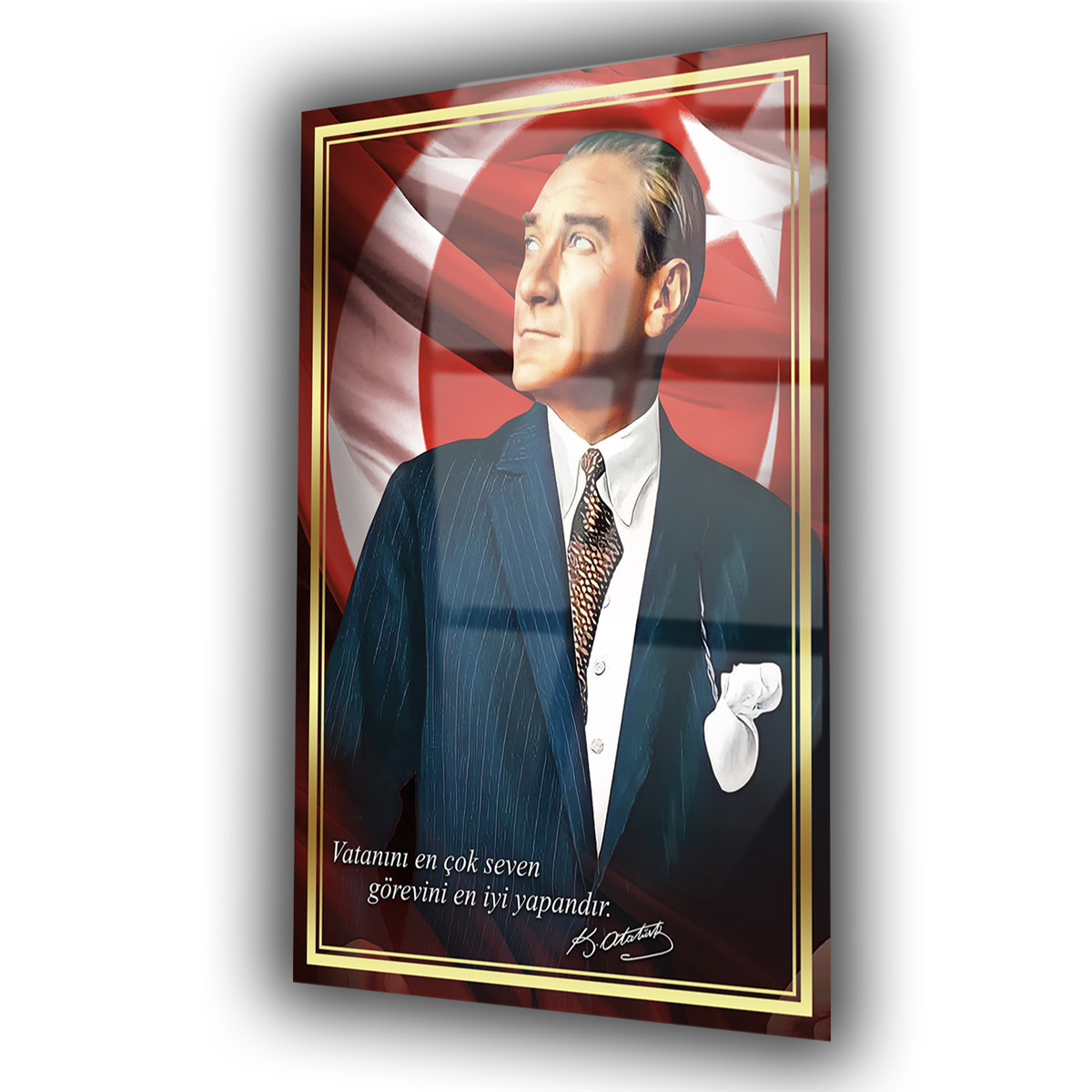 Dikey VatanTemalı Cam Tablo 287