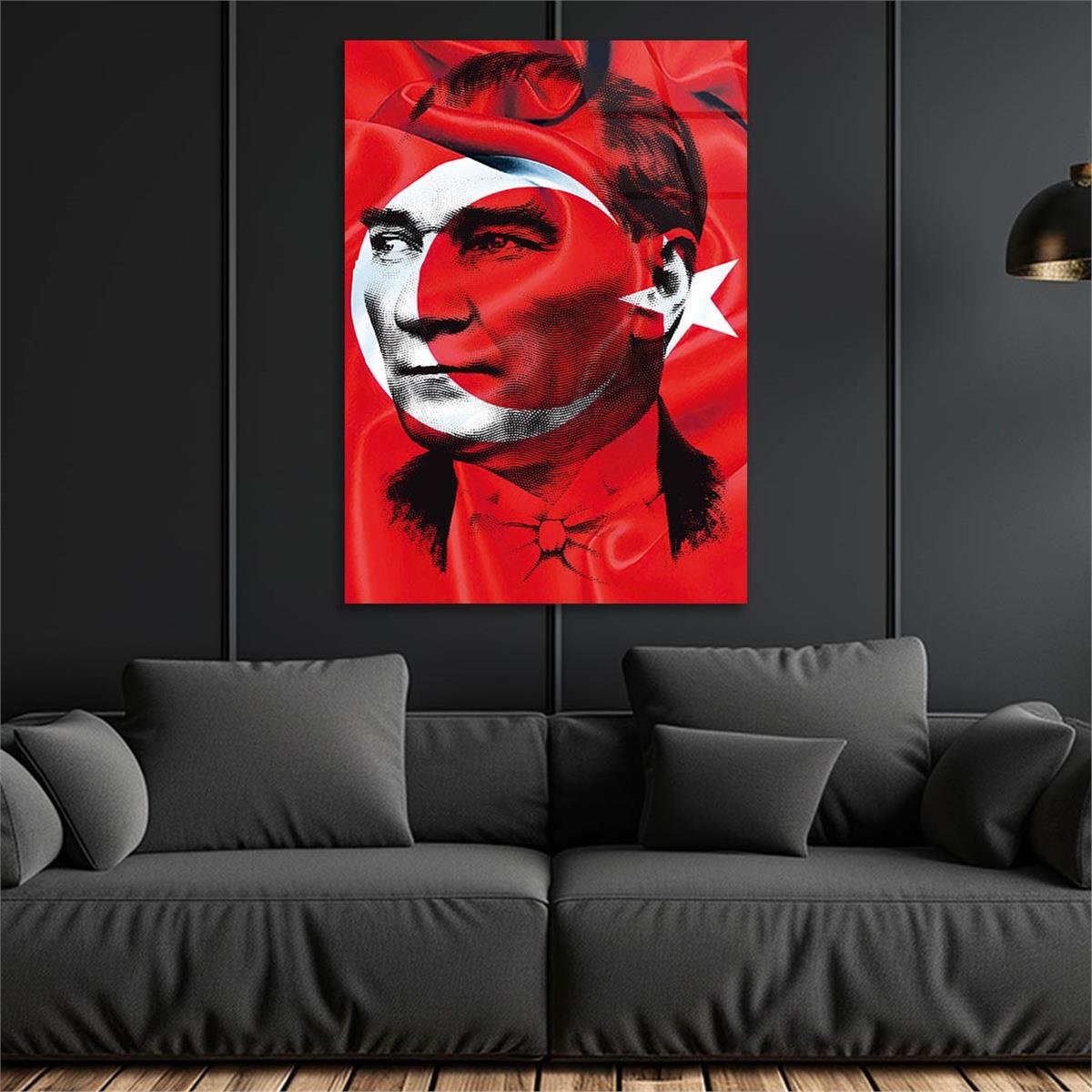 Turkish Flag and MUSATAFA KEMAL ATATÜRK Tempered Glass Wall Art