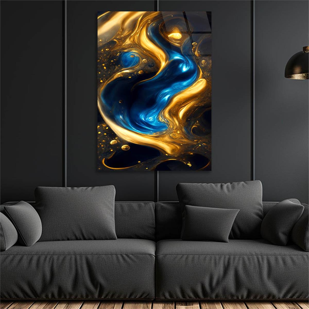 Dikey Sanat Temalı Cam Tablo 565