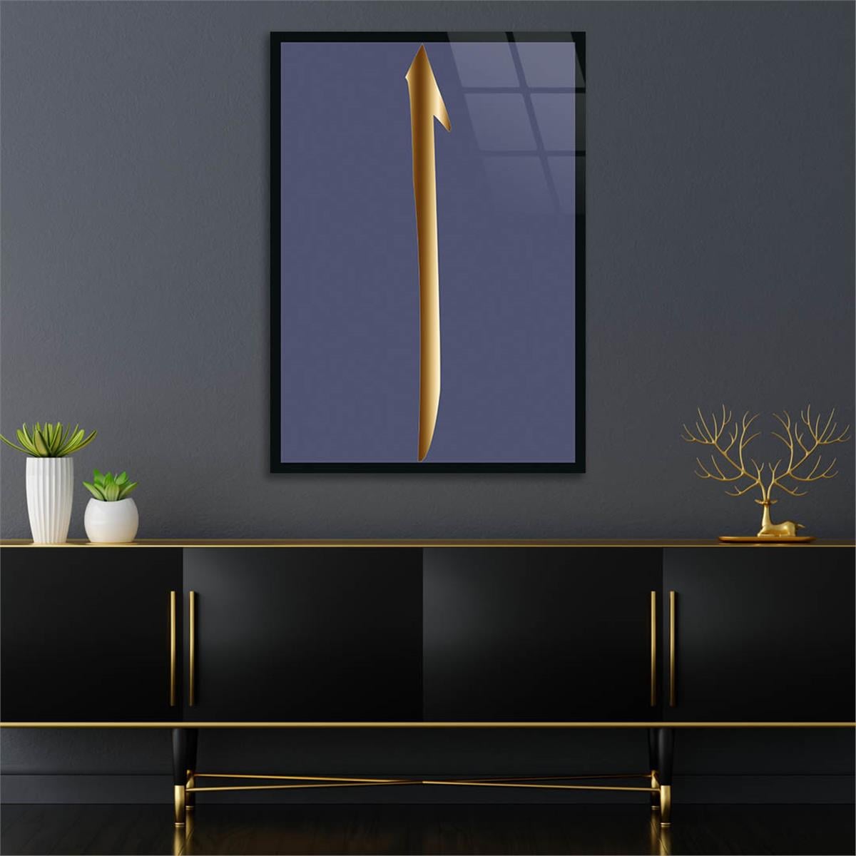 Alif Glass Islamic Wall Art , Elif  Letter Tempered Glass Wall Art