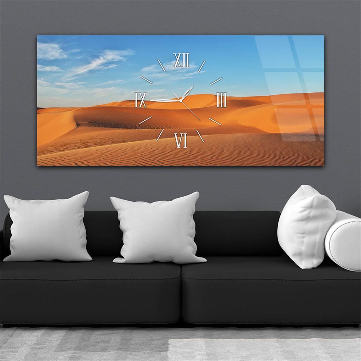 Middle-Clock, Art And Nature-Themed Horizontal Glass Wall Painting 053