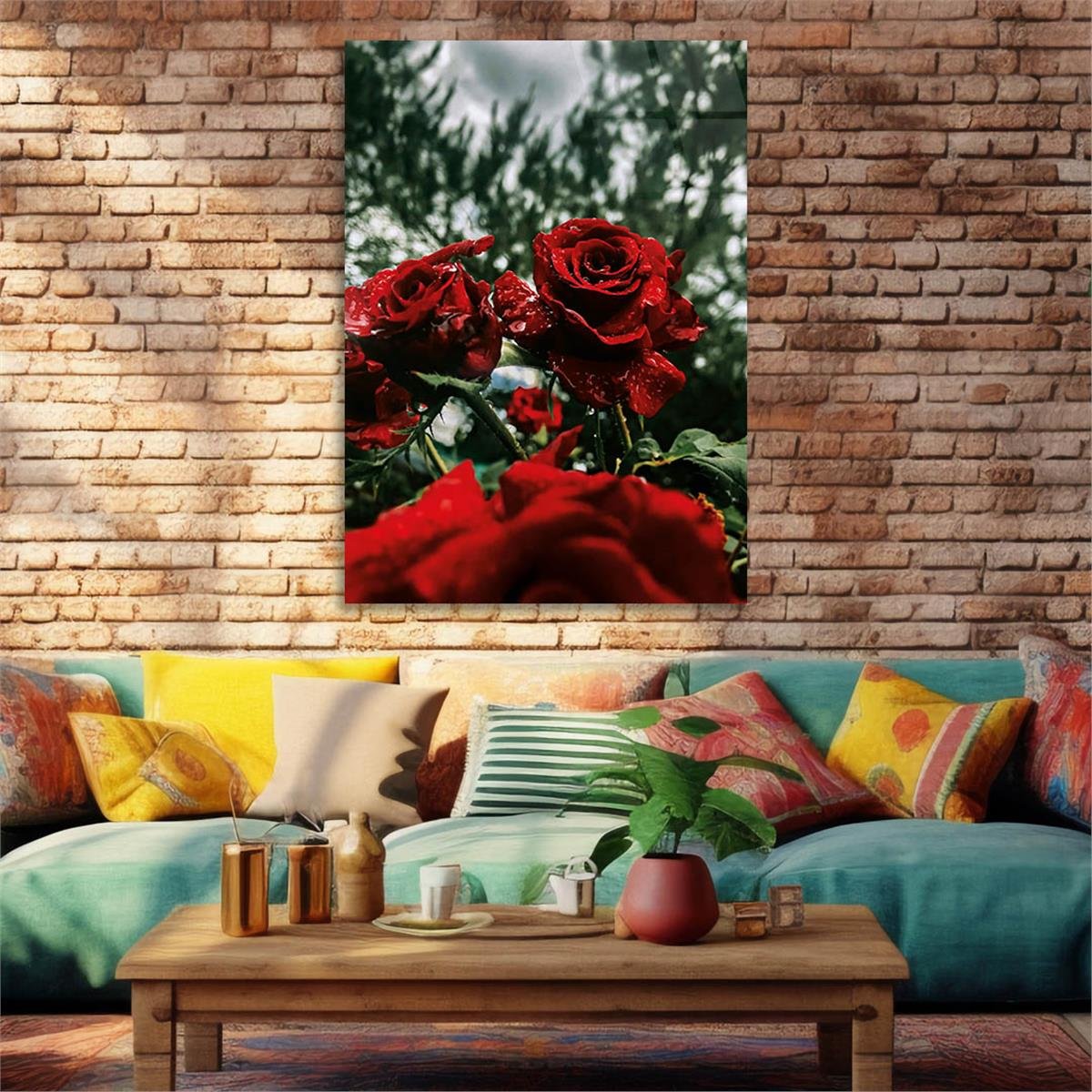 Vertical Tempered Glasss Wall Arts Natured-Themed175
