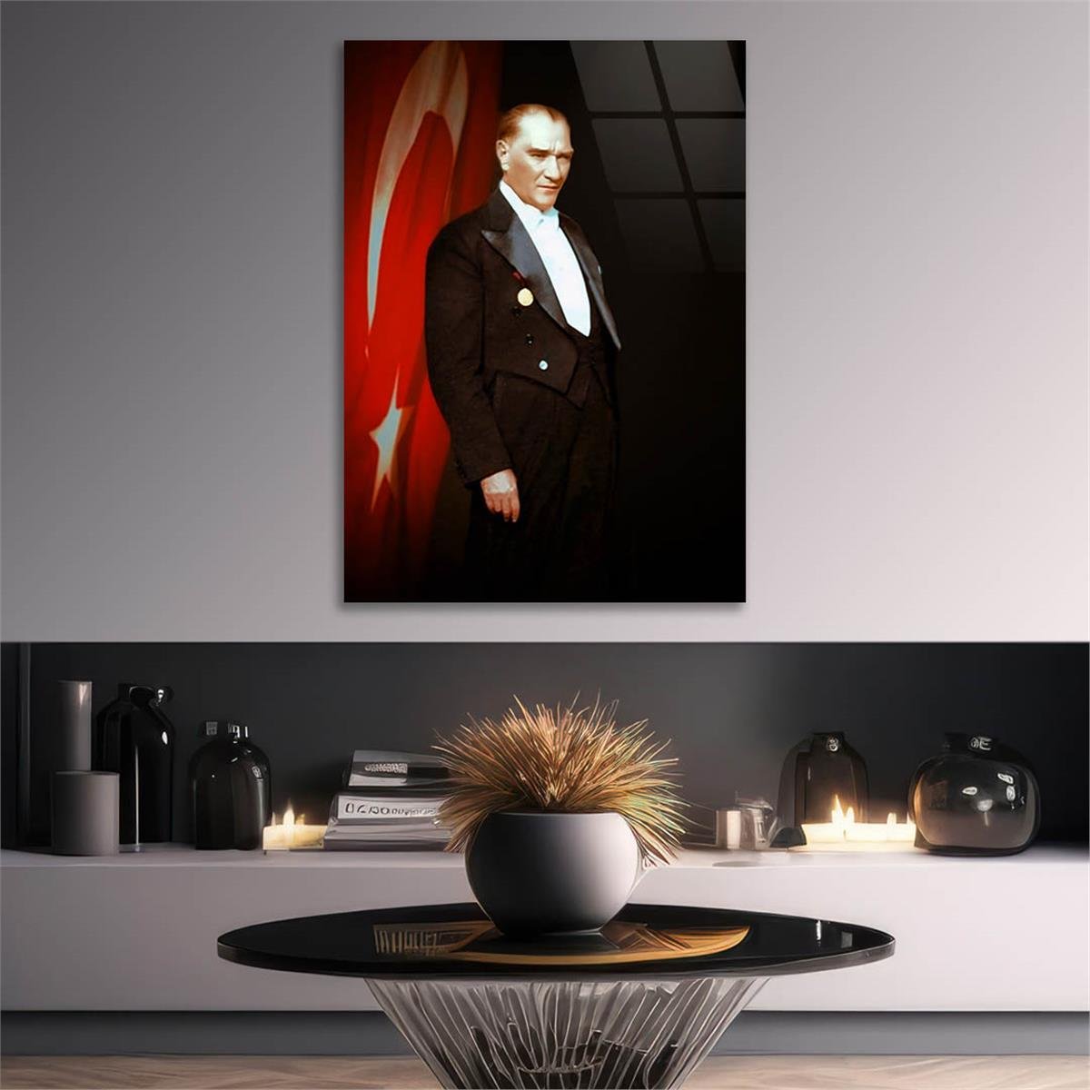 Dikey VatanTemalı Cam Tablo 264