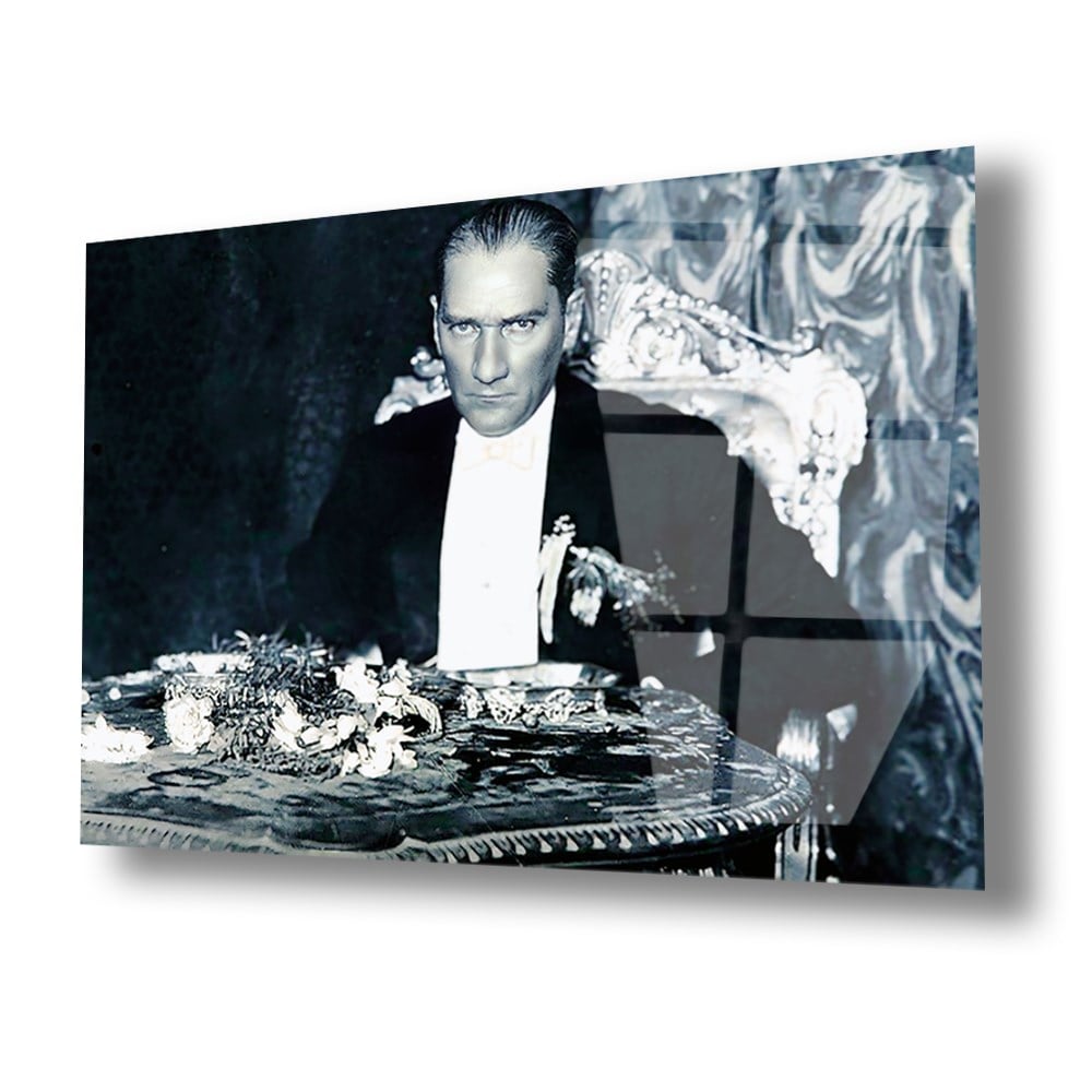 MUSTAFA KEMAL ATATÜRK GÖRSELLİ CAM TABLO