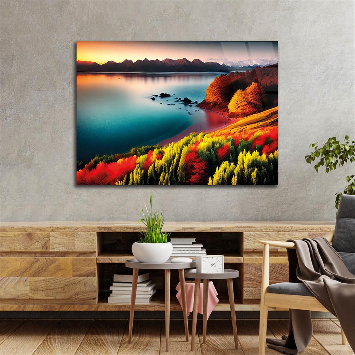 Horizontal Natured-Themed Tempered Glass Wall Art 281
