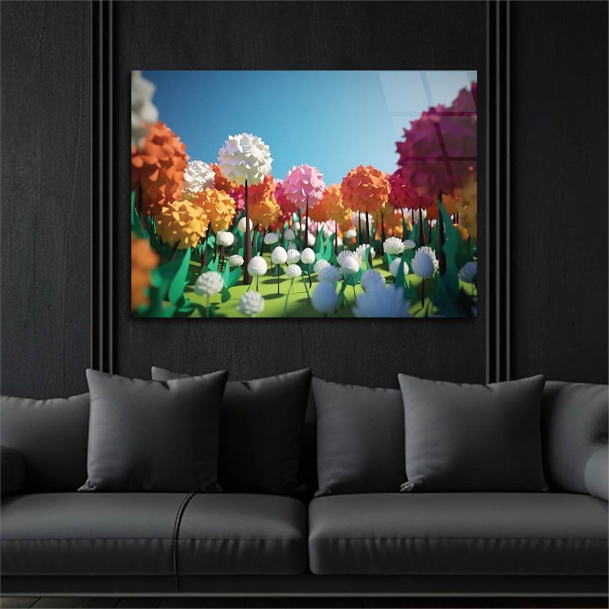 Horizontal Art-Themed Tempered Glass Wall Art 319