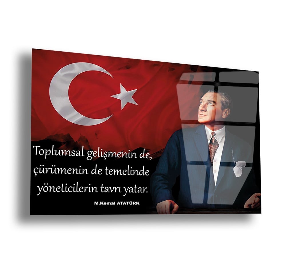 Yatay VatanTemalı Cam Tablo 106