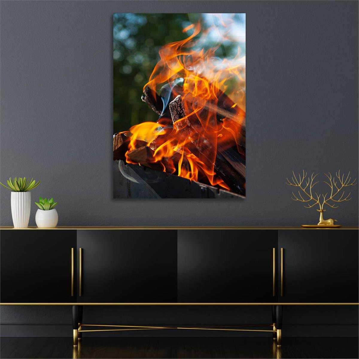Thema Natur auf bedrucktem Glas