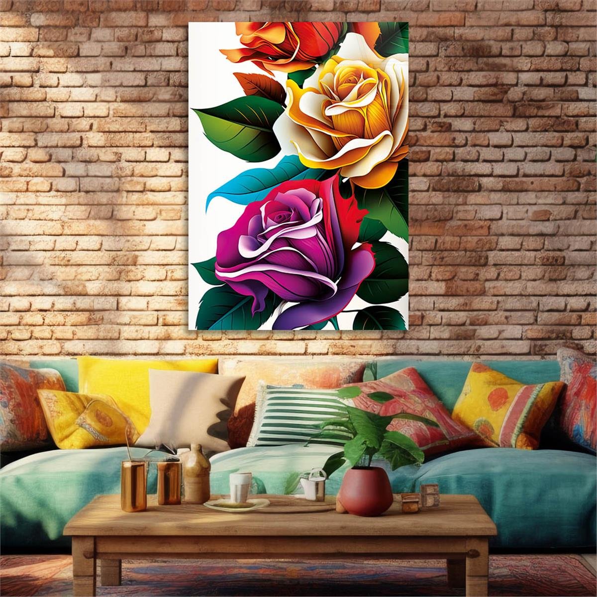 Vertical Tempered Glasss Wall Arts Natured-Themed141