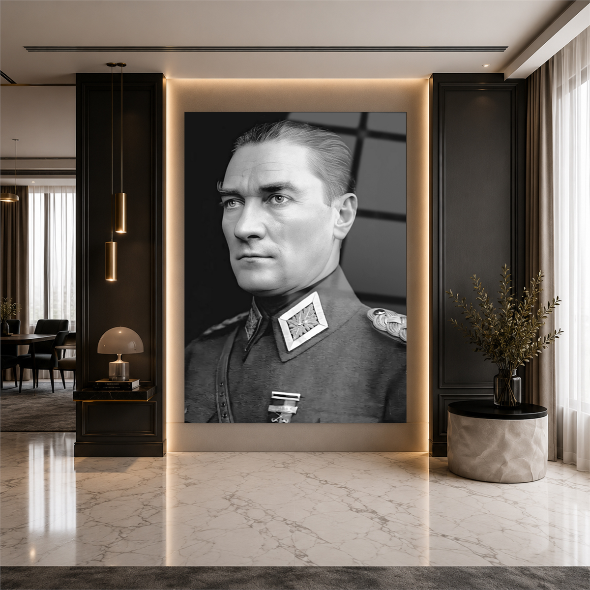 Dikey VatanTemalı Cam Tablo 194