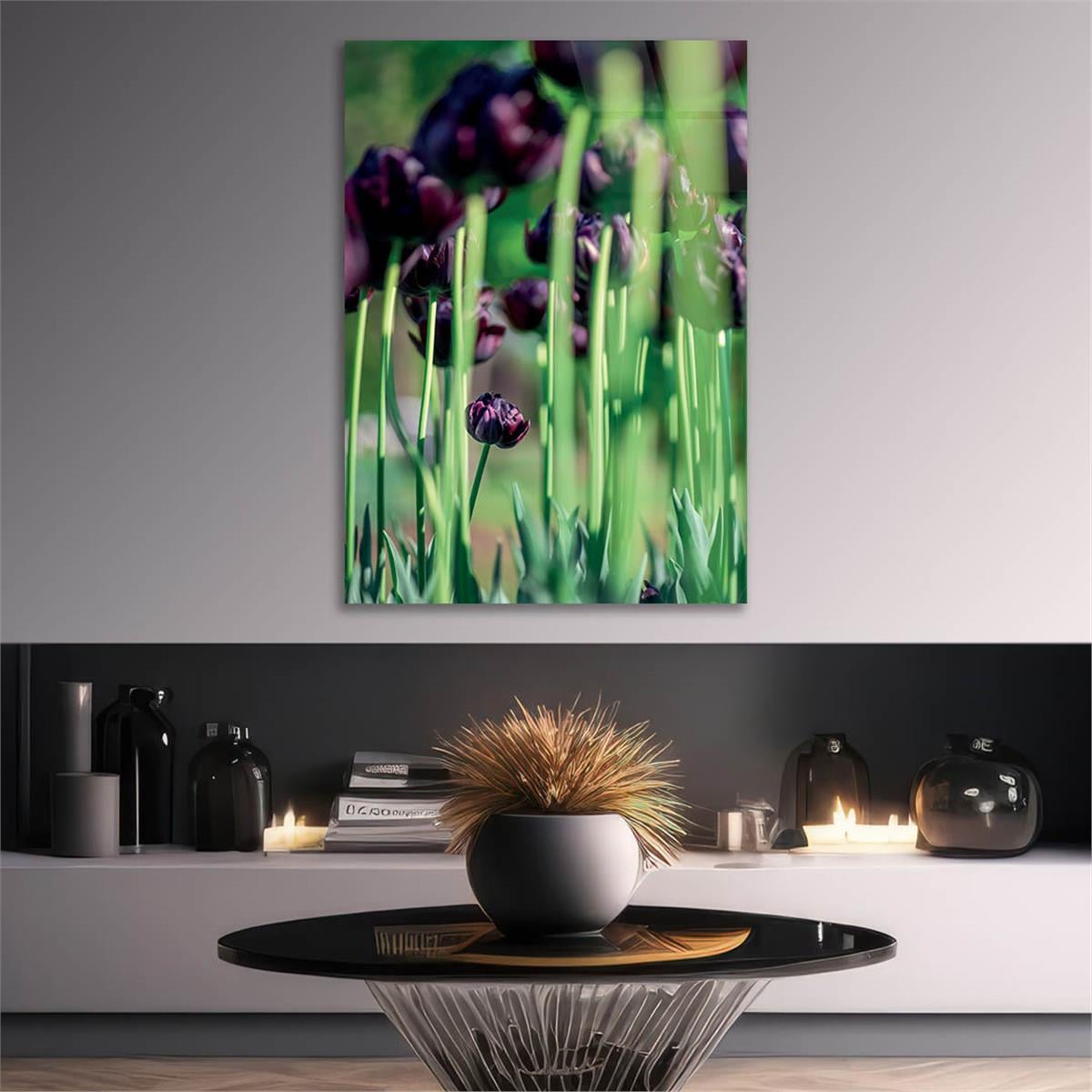 Vertical Tempered Glasss Wall Arts Natured-Themed204