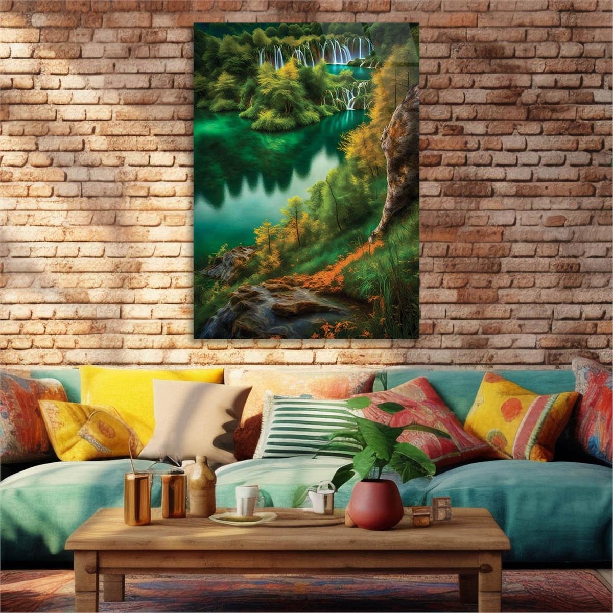 Vertical Tempered Glasss Wall Arts Art-Themed 310