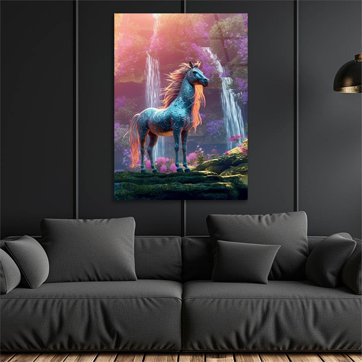 Vertical Tempered Glasss Wall Arts Natured-Themed225