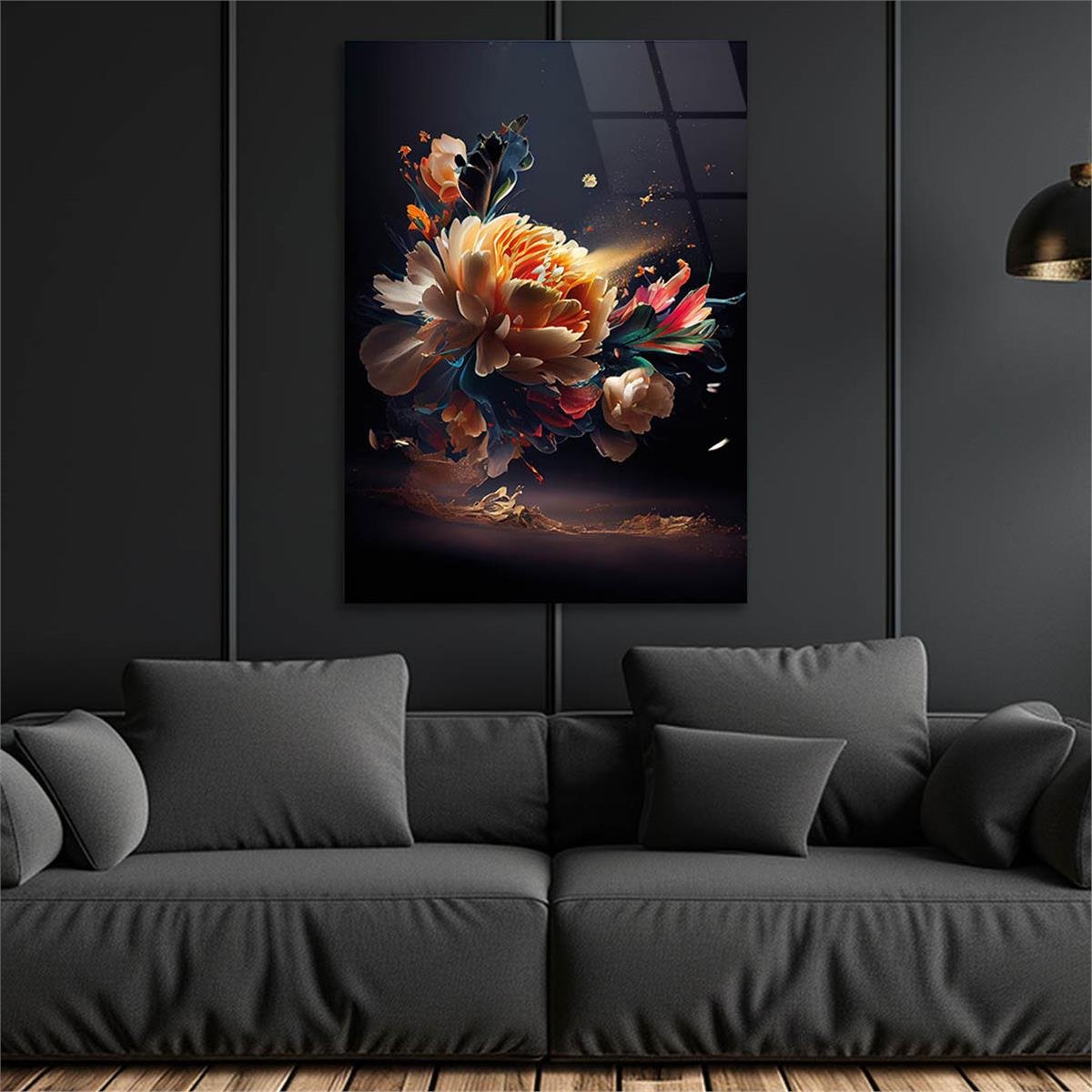 Vertical Tempered Glasss Wall Arts Art-Themed 326