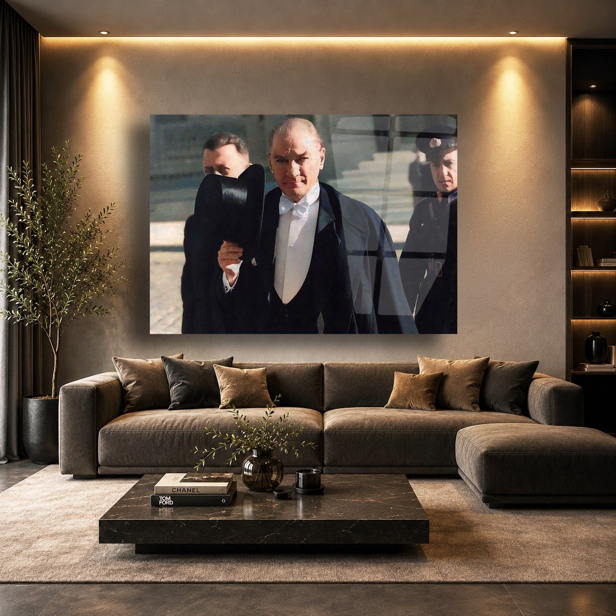 Yatay VatanTemalı Cam Tablo 100
