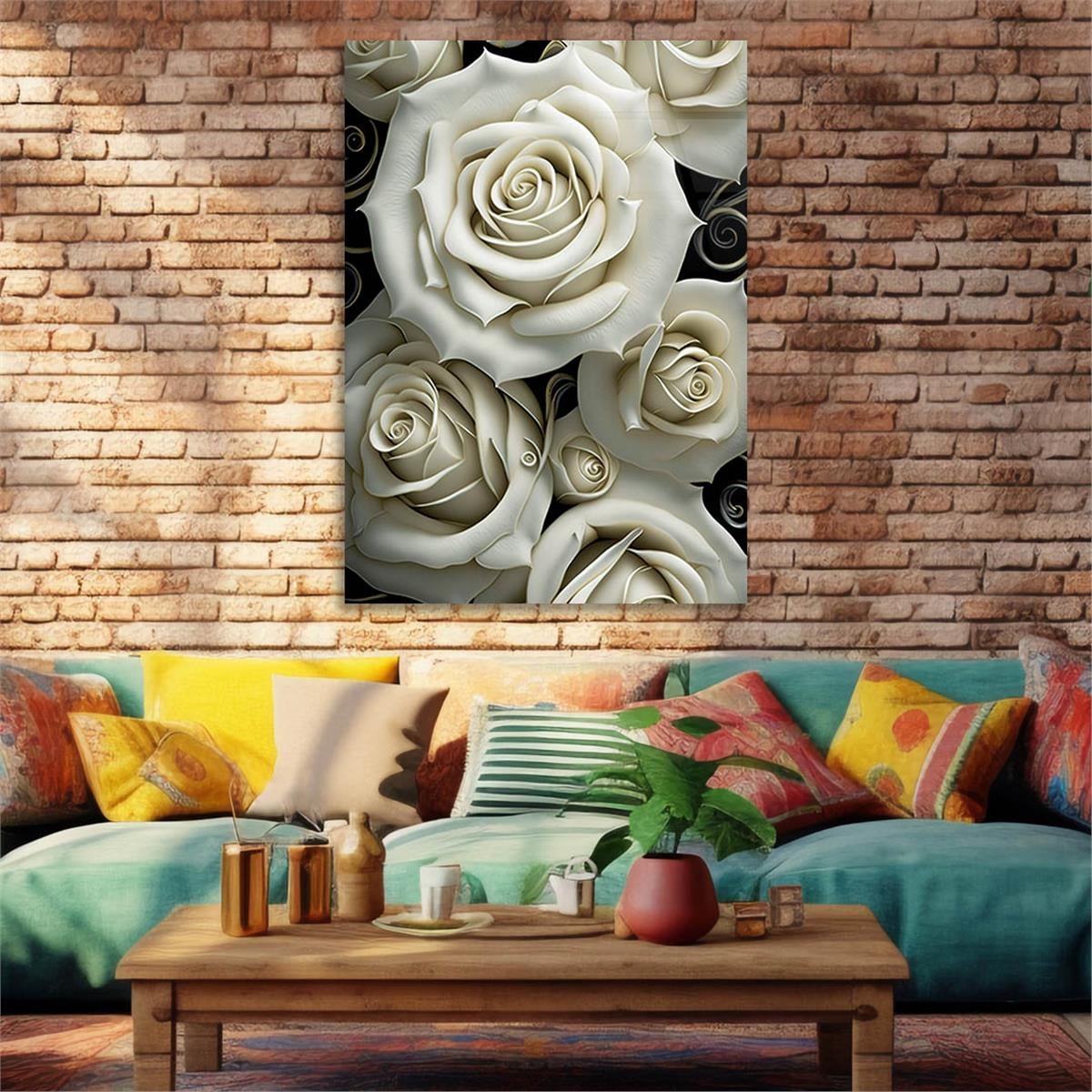 Vertical Tempered Glasss Wall Arts Natured-Themed203