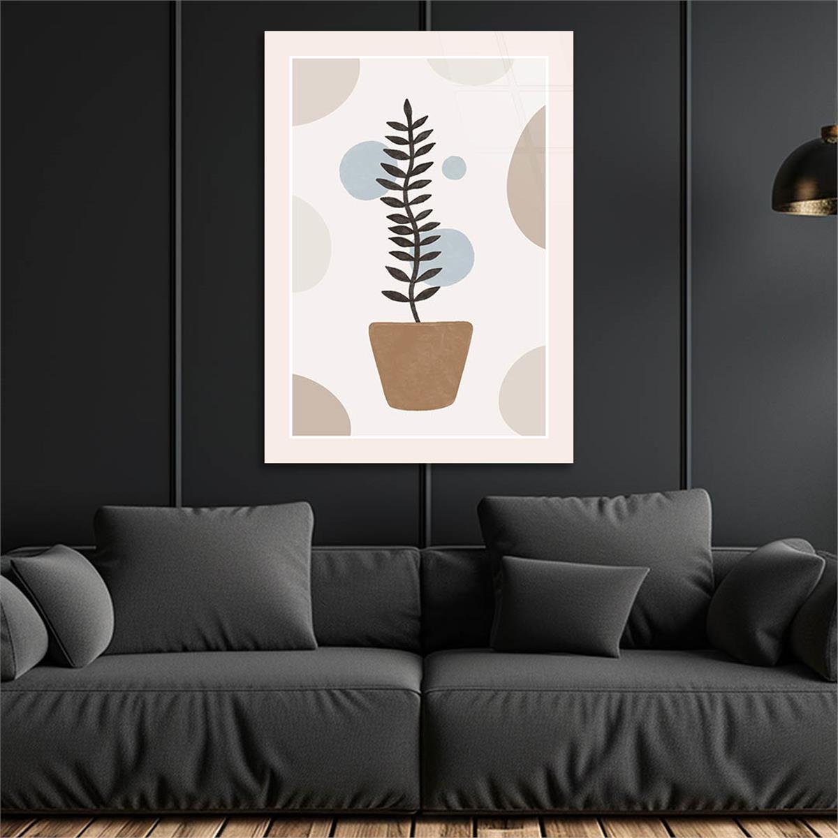 Dikey Sanat Temalı Cam Tablo 375