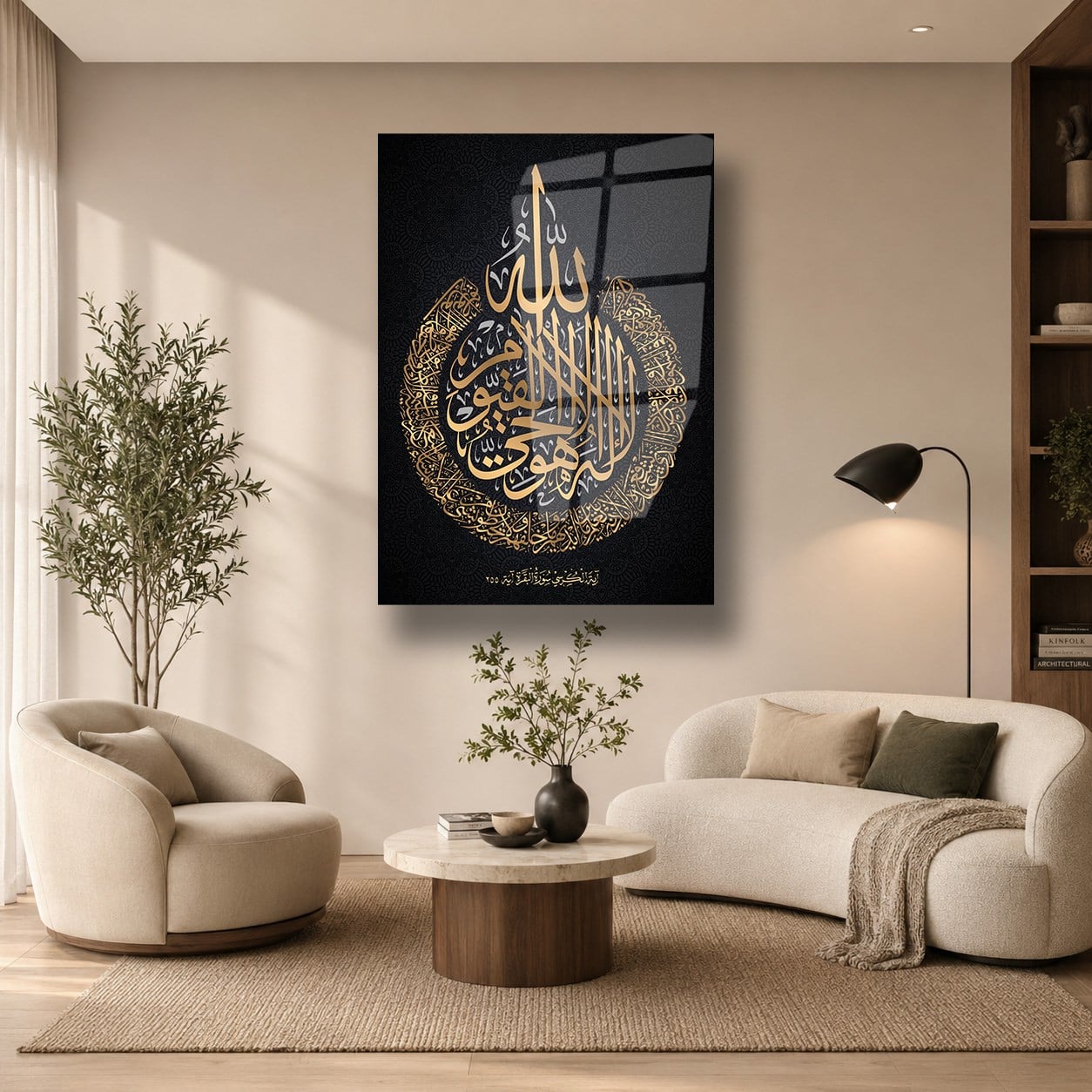Religiöses Thema auf bedrucktem Glas