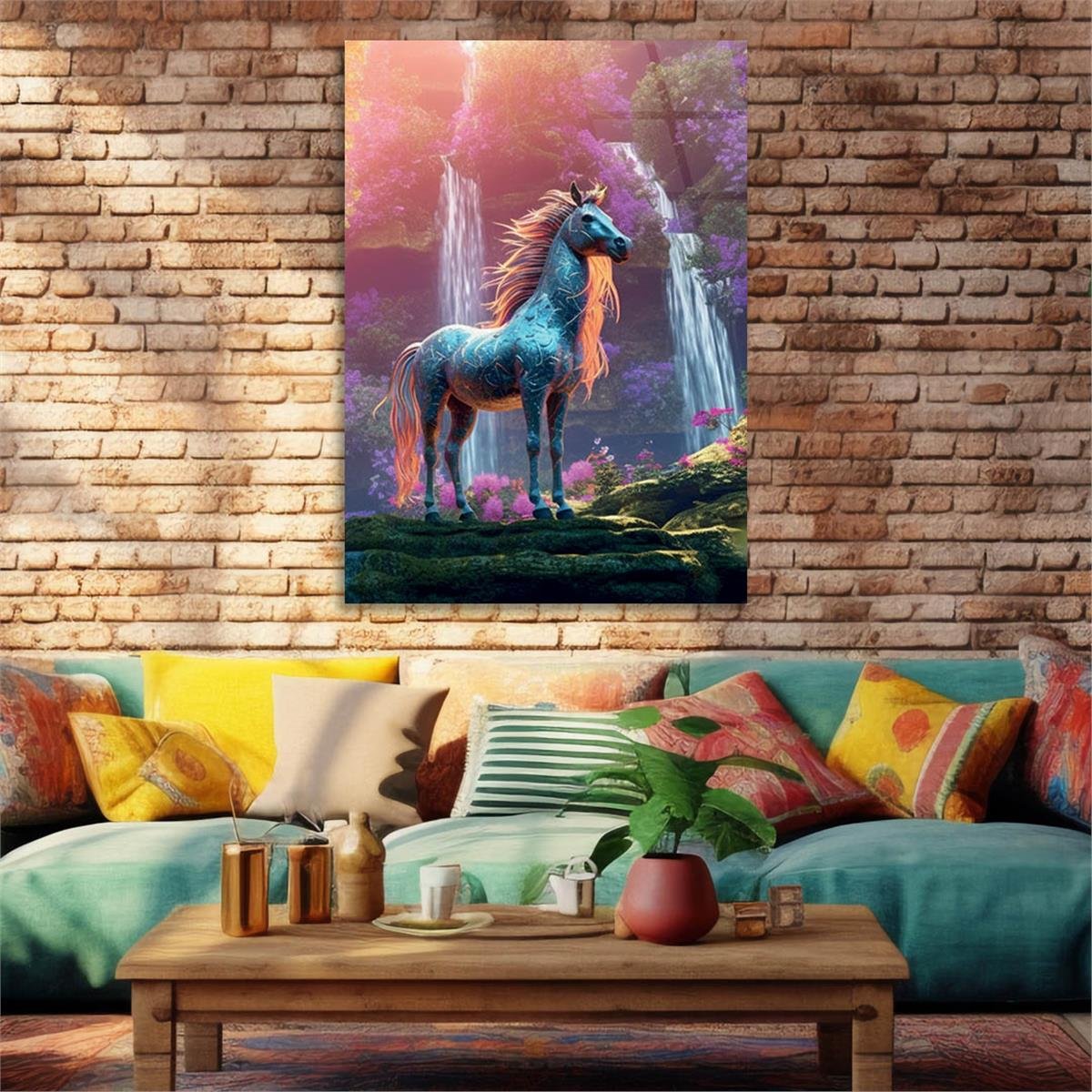 Vertical Tempered Glasss Wall Arts Natured-Themed225